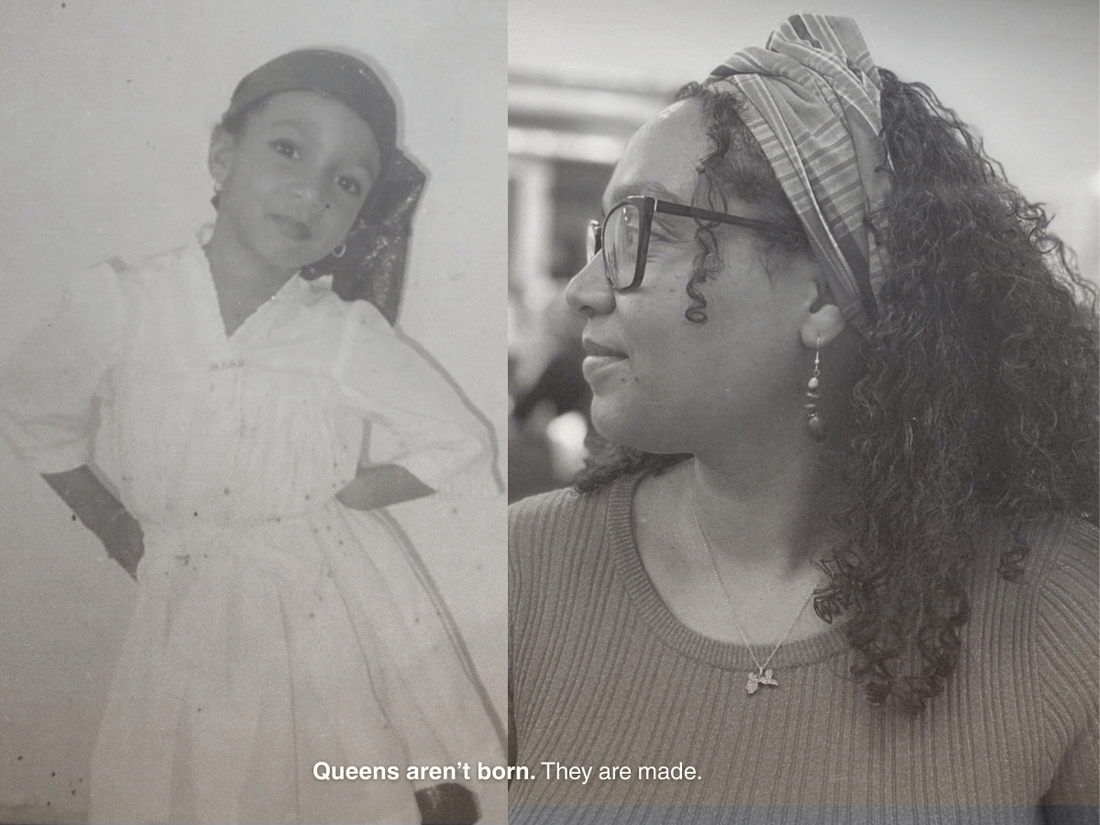 Uprooted in her childhood, she rediscovers a part of herself by wearing her Malka crown.